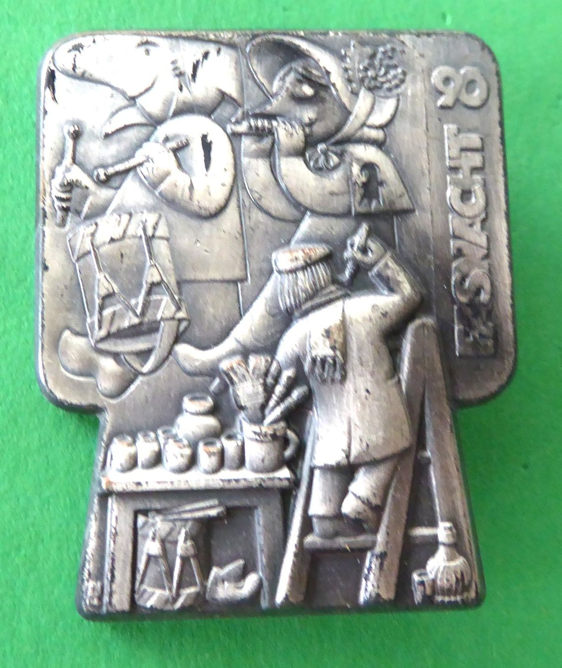 Basler Placchette & Badge: Basler Fasnachtsplakette Silber 1990 – Usato da Aesch BL venduto da Kauri1