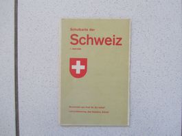 Landkarte, Schulkarte der Schweiz. 1965