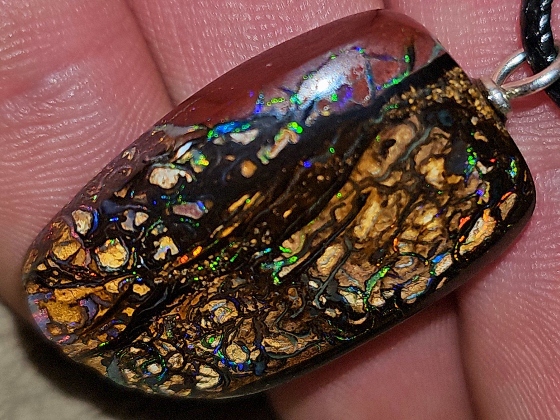 Edelsteine: Natürlicher australischer Boulder Opal Silber Anhänger – Neu und originalverpackt aus Uerkheim von Winwinner 2