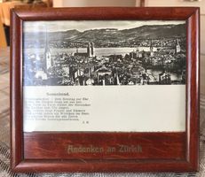 Bild Andenken an Zürich mit Gedicht Holzrahmen gebraucht