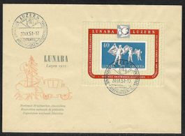 1951, W32 Block Lunaba auf illustr./unadr. Brief (15876)