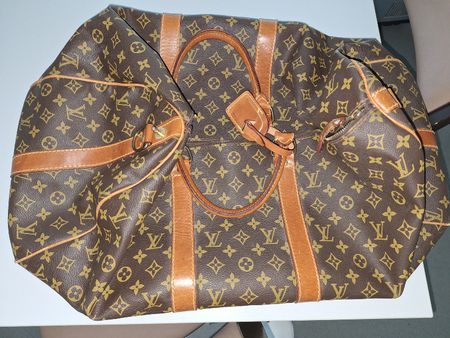 Borsa Louis Vuitton Keepall 45 Monogram Tela Marrone Usata