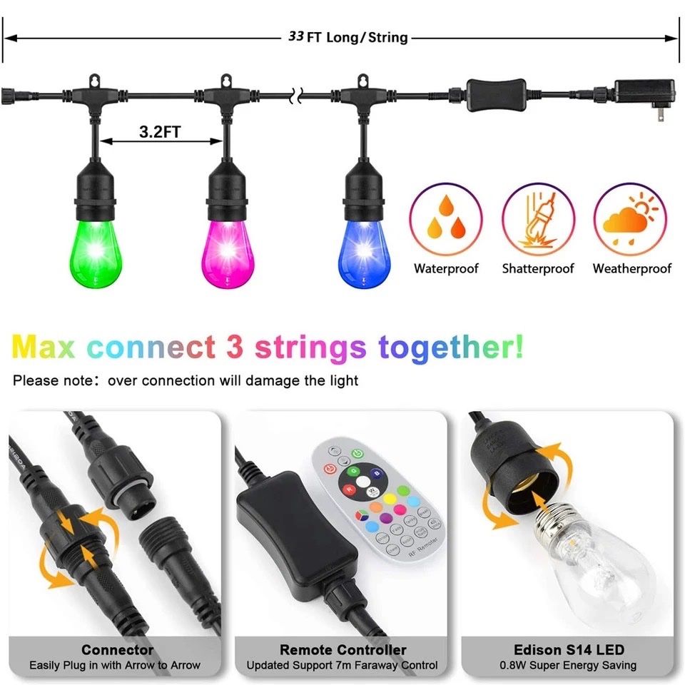 Ghirlande e barre luminose: LED Lichterkette / 15 Meter /RGB – Usato da Oberuzwil venduto da MusicMinimax 1