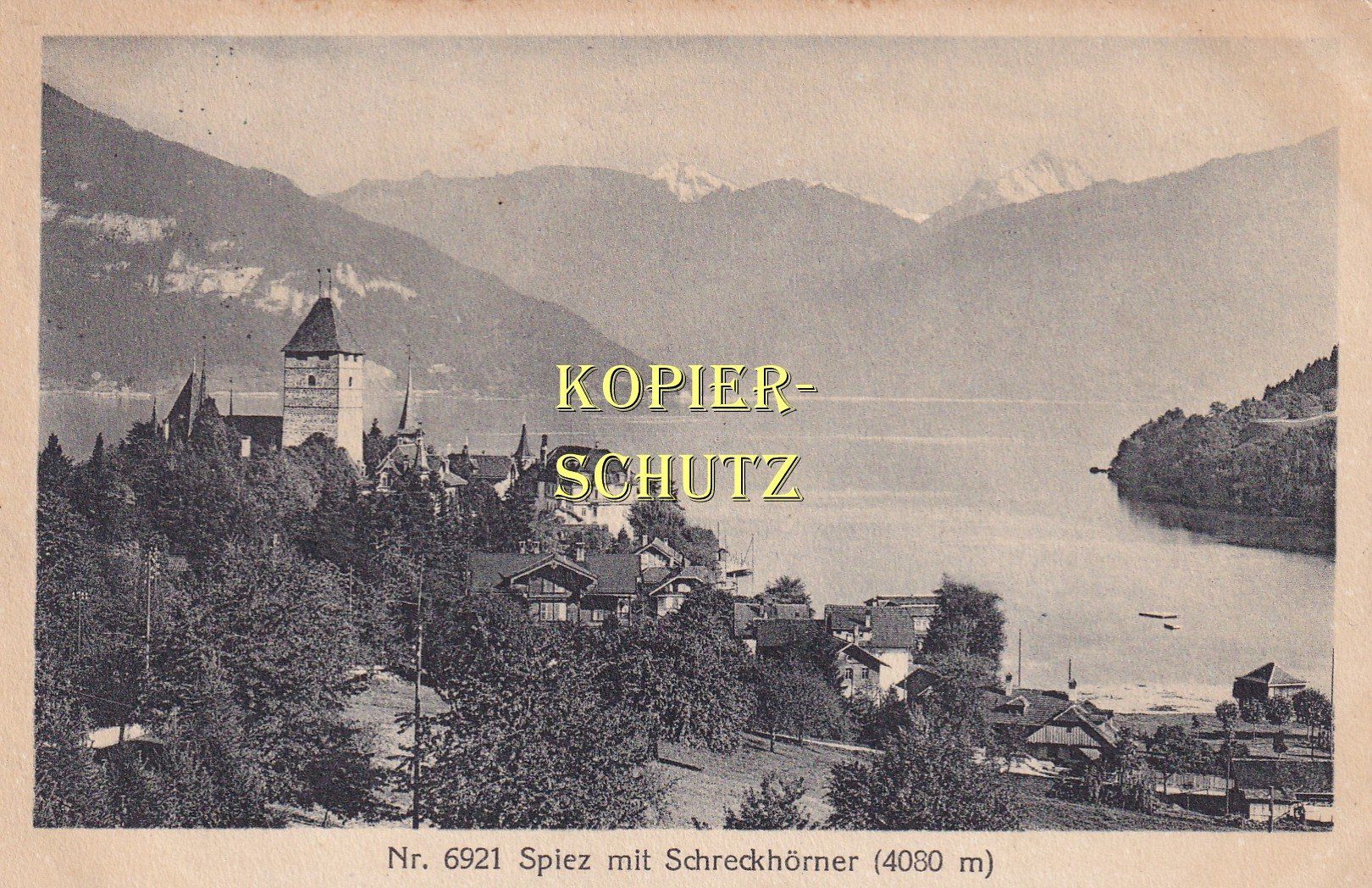 Cartoline postali: Spiez mit Schreckhörner /bb – Usato da Hombrechtikon venduto da Rudolf07