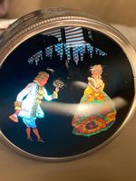 Vintage-Schatulle mit Emaille und Perlmutt