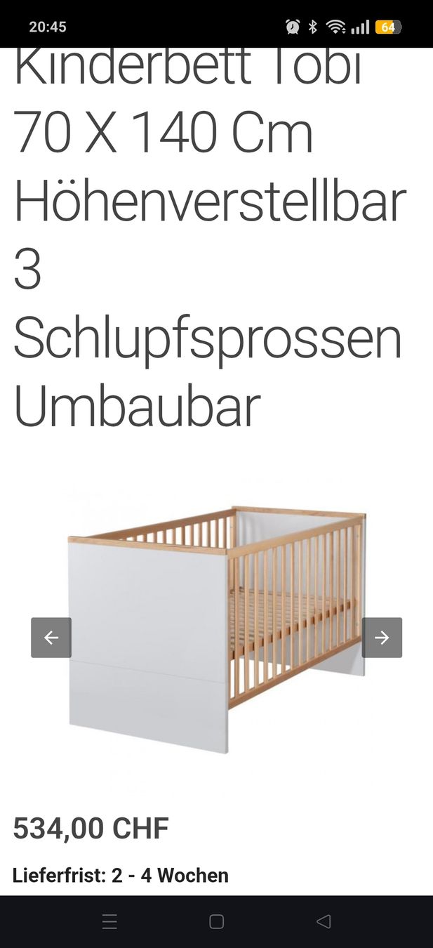 Letti: Kinderbett Tobi, 70x140cm mit Matratze – Usato da Ruswil venduto da Paedi_