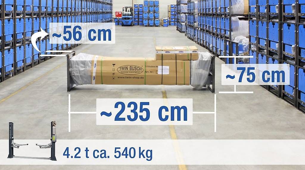 Twin Busch Hebebühne & Wagenheber: Garagenmodell 2 Säulenlift 4,2 t - BASIC autom. - Grey-Line – Neu und originalverpackt aus Rüthi (Rheintal) von Toptool 4
