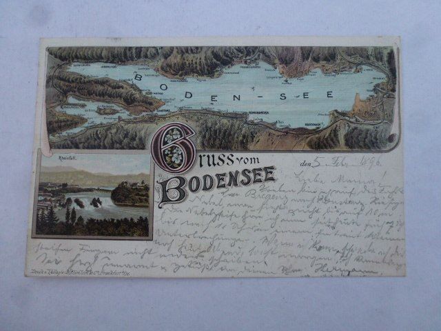 Ansichtskarten: AK Gruss Bodensee Konstanz 1896 – Gebraucht aus Walkringen von Casablanca777