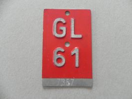 Velonummer Rad Nr. No Velo Nummer GL 61 Glarus 1961 Geschenk