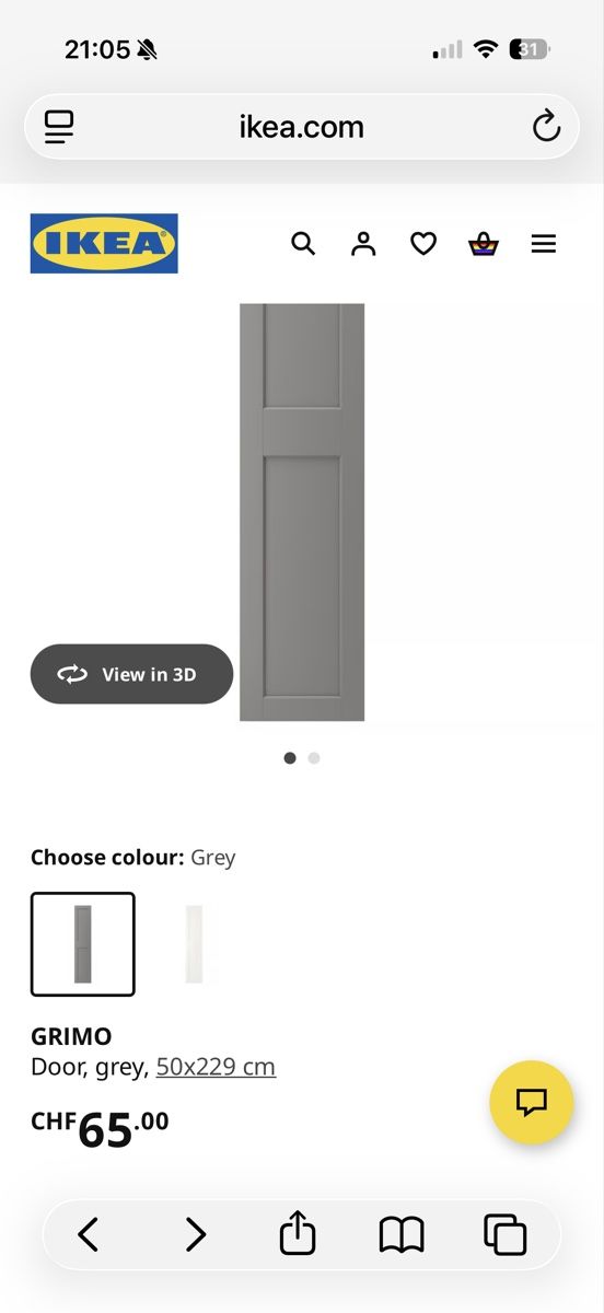 Ikea Porte: IKEA Grimo wardrobe doors 2 pcs grey, great condition – Usato da Zollikerberg venduto da Pandasha 2