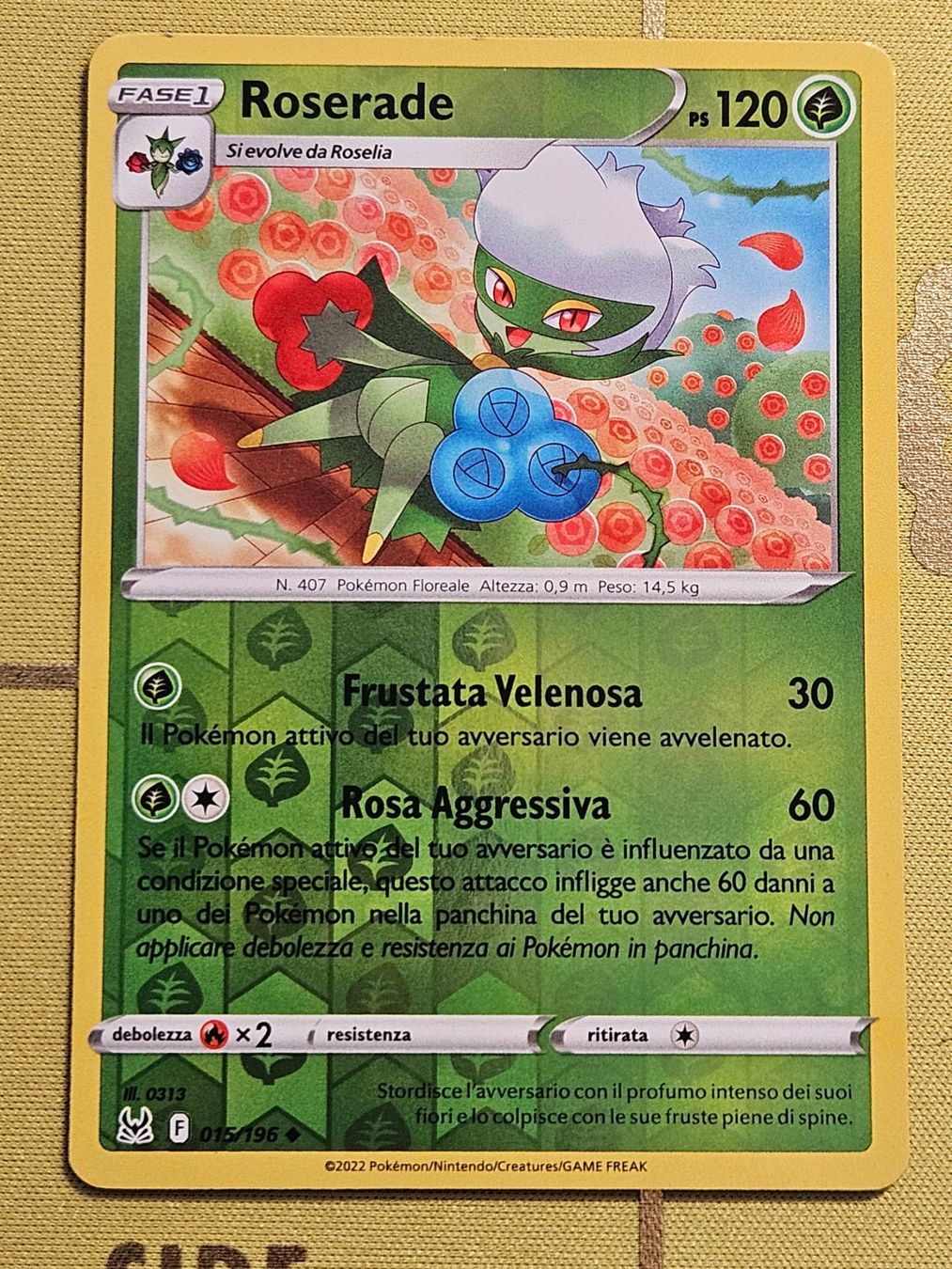 Pokémon Carte collezionabili: Lost Origin - Roserade 015/196 IT – Usato da Bellinzona venduto da Pokemarco