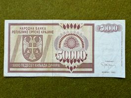 ***RAR - Knin 1993 - Republika Srpska Krajina - 50000 Dinara
