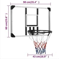 Basketballkorb transparent 90x60x2,5 cm