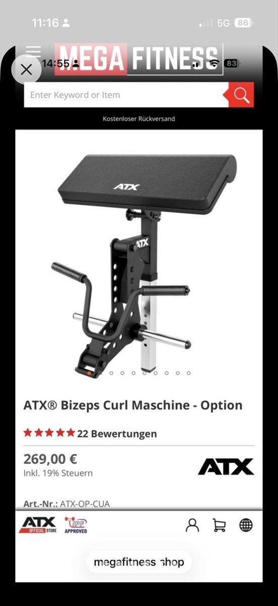 ATX Hometrainer: Biceps Curl Attachment ATX for Power Rack black – Usato da Orpund venduto da namartinez