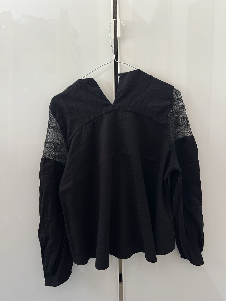 Mango Camicette: Mango, Bluse mit Spitze, Schwarz, S – Usato da Grindelwald venduto da wand_24