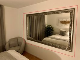Grosser Design-Spiegel 220 × 130 cm – Eleganter Silberrahmen
