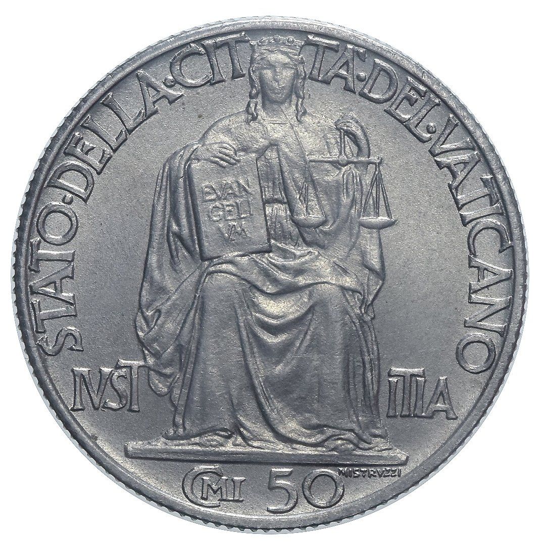 Alle Münzen: Vaticano, 50 Centesimi 1946, R! – Gebraucht aus Lugano von Numisartes