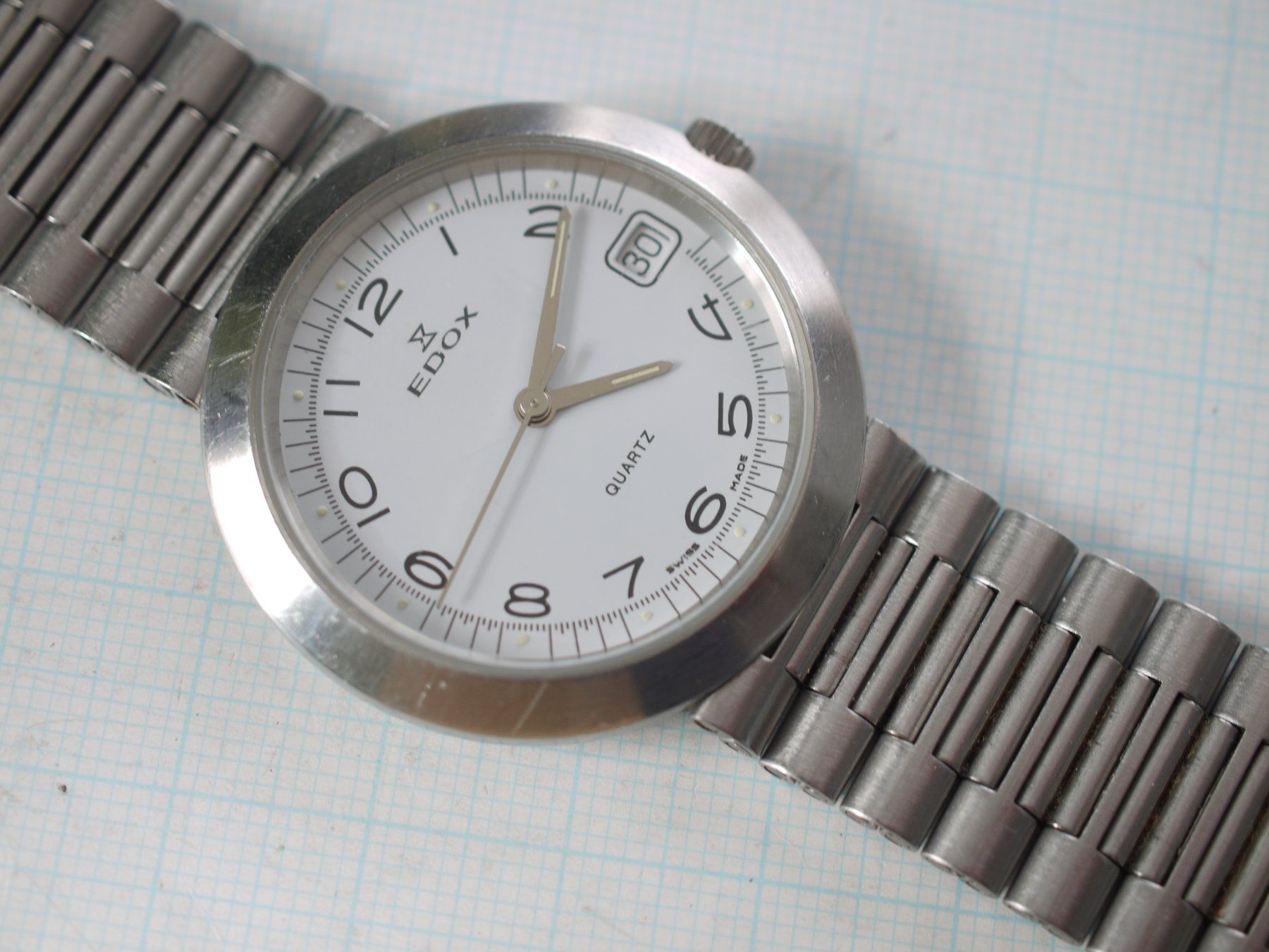 Edox Orologi: EDOX Quartz Date Stahl  Ø 34mm Ref.70017 – Usato da Gross venduto da Retro20 1