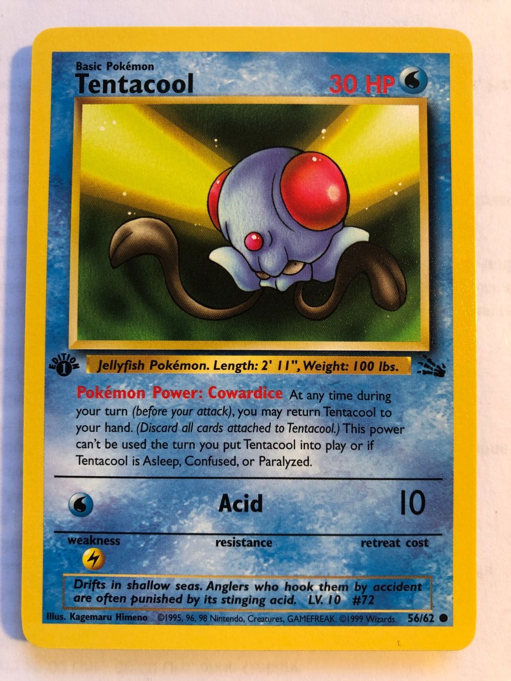 Carte collezionabili: Tentacool 1st Fossil - MINT - ab 1.- – Usato da Giubiasco venduto da dan_pr8b