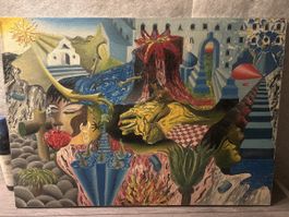 Ölgemälde, signiert, surrealistisch, Fantasie, Freddy Gerber
