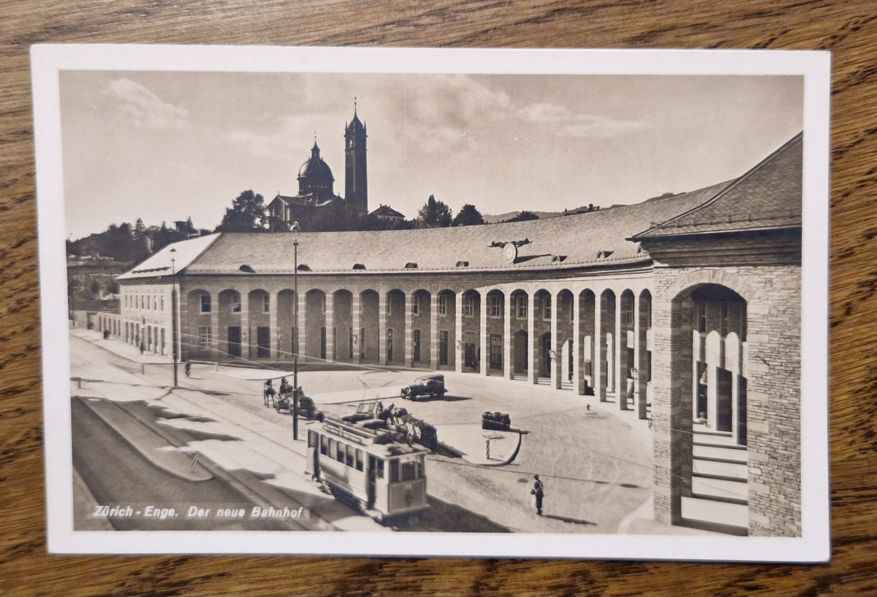 Cartoline postali: Zürich Enge, Tram, Pferdefuhrwerk, Oldtimer – Usato da Ebikon venduto da Donar50