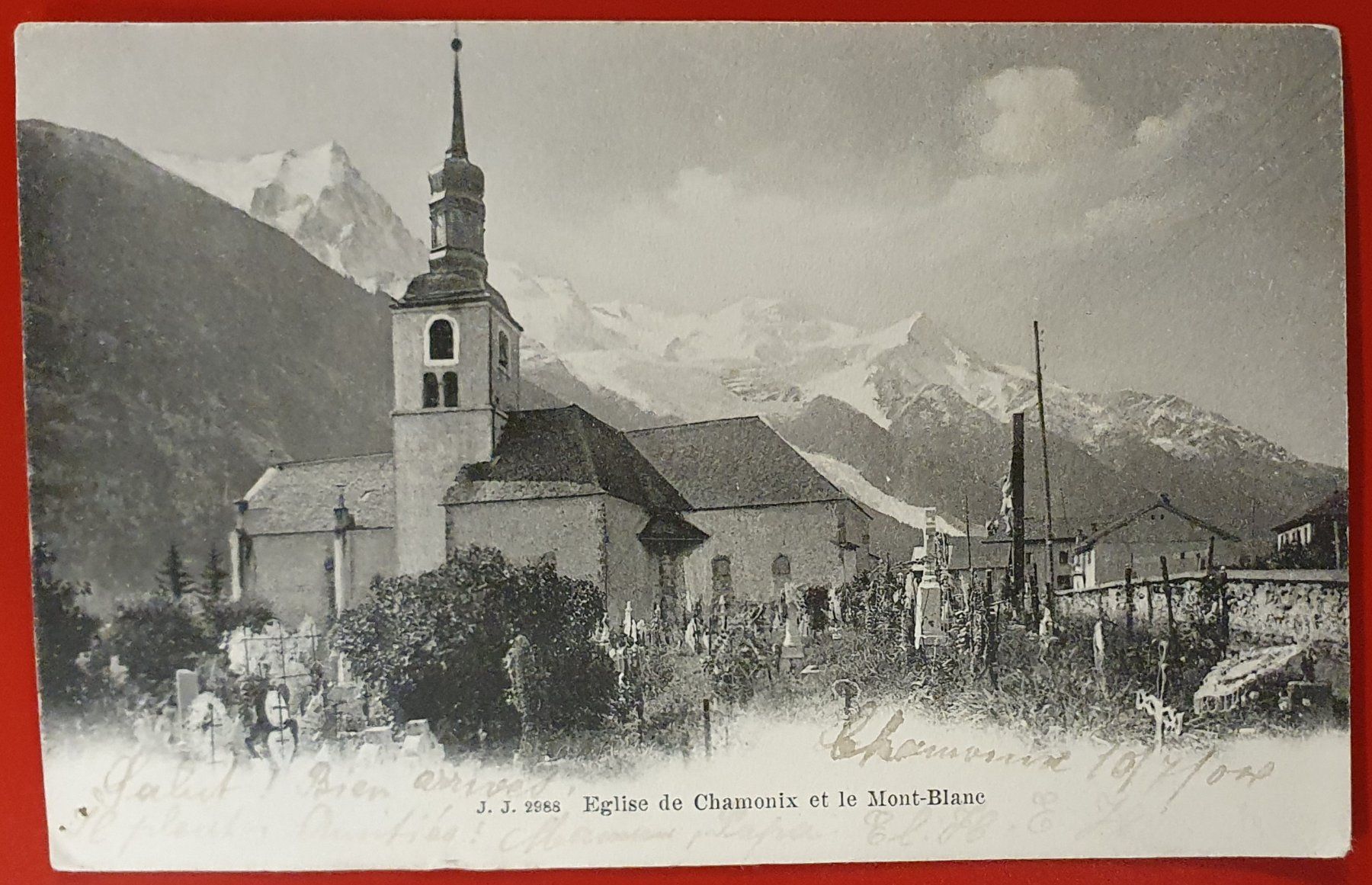 Ansichtskarten: Eglise de Chamonix 1904 - et le Mont-Blane – Gebraucht aus Kreuzlingen von Rschweiz1