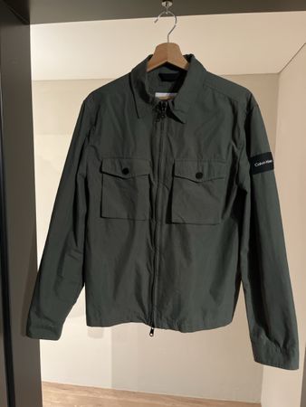 Calvin Klein Herren Overshirt, Grösse S, Olivgrün, Top