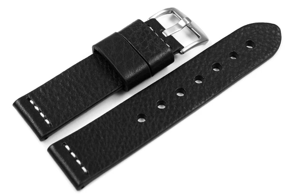 Bracciali & Braccialetti: Uhrenarmband Ranger massives Kalbsleder 24mm schwarz – Nuovo e nell'imballaggio originale da Wittenbach venduto da uhrenzubehoer24