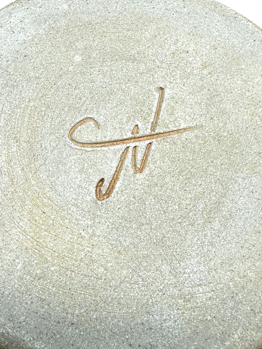 Portacandele: Photophore zoomorphe Chouette grés signée monogramme CN – Usato da Morges venduto da 1tiquaire 1
