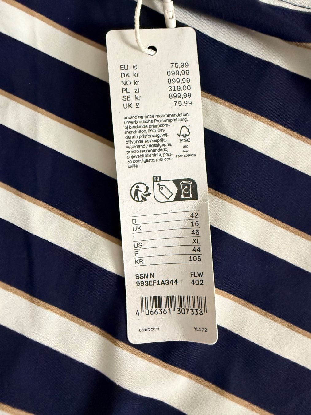 Esprit Costumi da bagno & Bikini: ESPRIT, Badekleid, Grösse 42, Farbe Blau/Weiss – Nuovo e nell'imballaggio originale da Rudolfstetten venduto da gst_g7xl 7