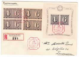 lettre recom. de Zürich cachet S240 pour Lausanne 7.III.43