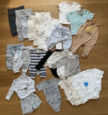 Baby Kleiderpaket Gr. 62, Bodies, Hosen Sommer/Herbst Set