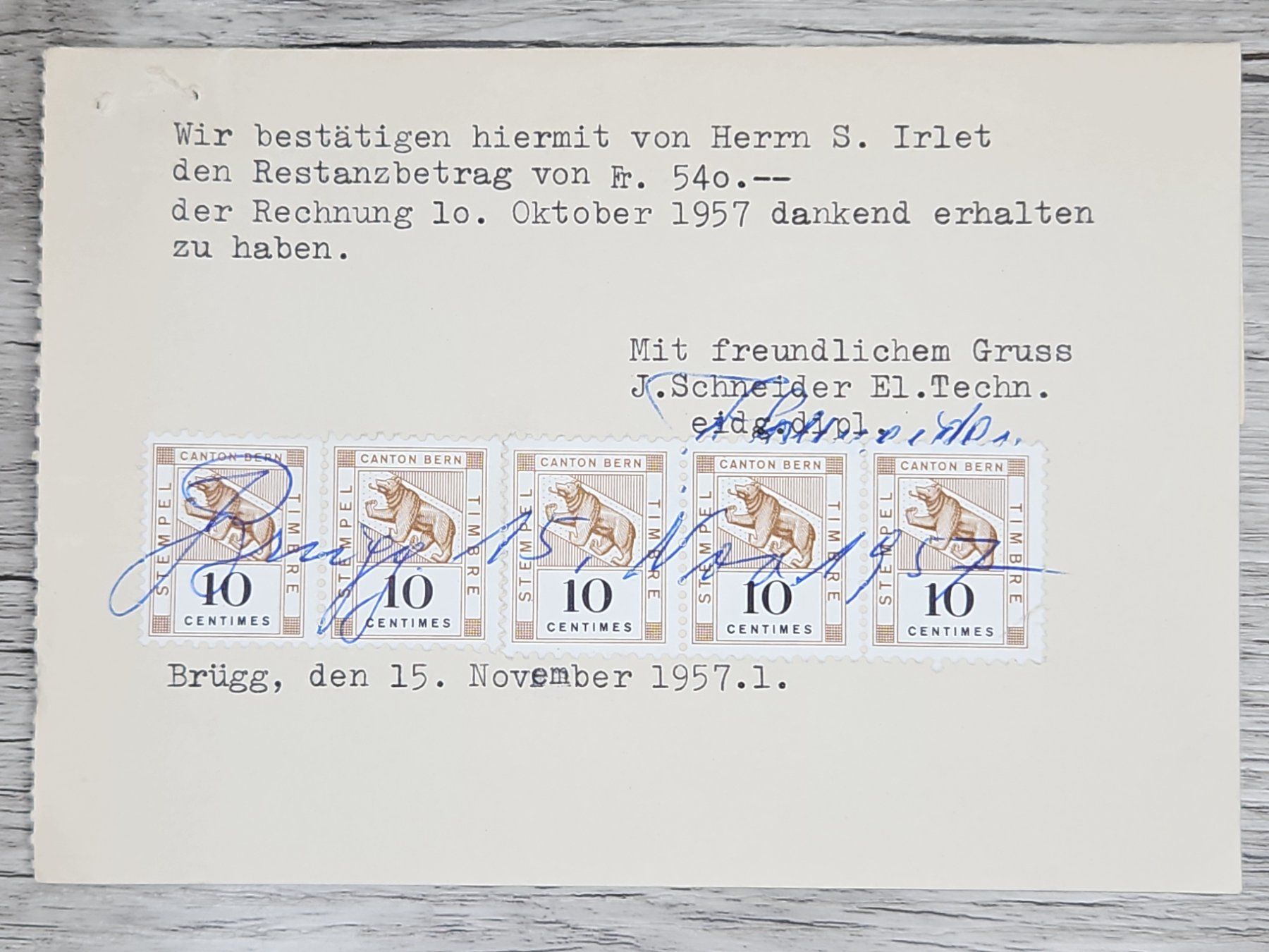 Tutti i francobolli: CL04 Carte Postale + Timbre Suisse 1957 – Usato da Cousset venduto da Patrick_Collections