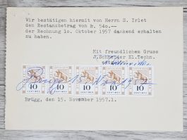 CL04 Carte Postale + Timbre Suisse 1957