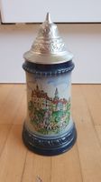 Bierkrug mit Zinndeckel - Motiv Sigmaringen - Sammlerstück