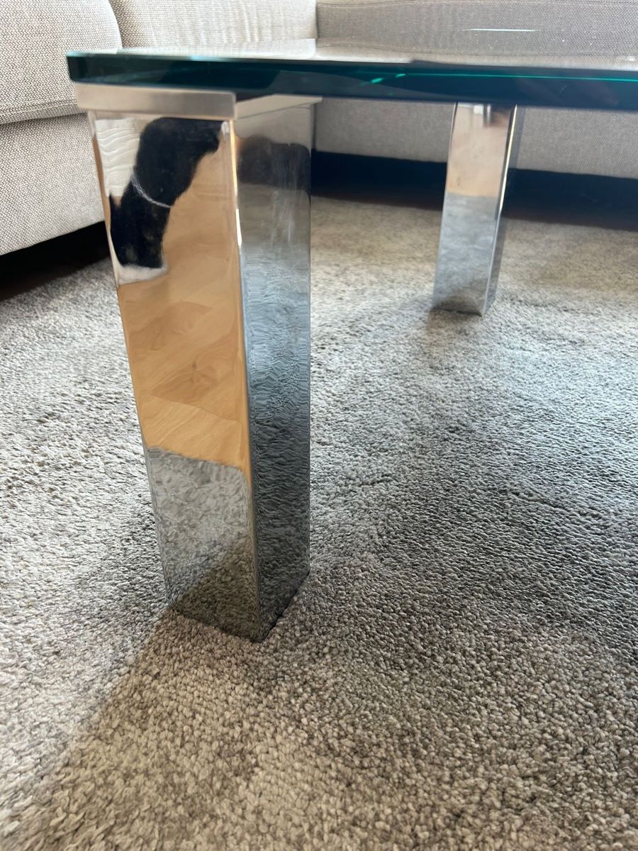 Livique Tavoli: Table basse design en verre noir et chrome – Usato da Biel/Bienne venduto da granitod 2