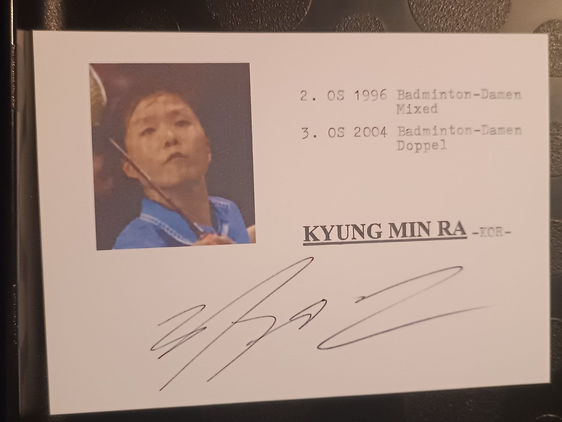 Autogramme: Kyung Min Ra - handsigniert - Olympia Silber – Gebraucht aus Menziken von Artographs