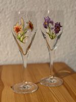 Schaumweingläser mit Blumen Motiv (6 Stück)