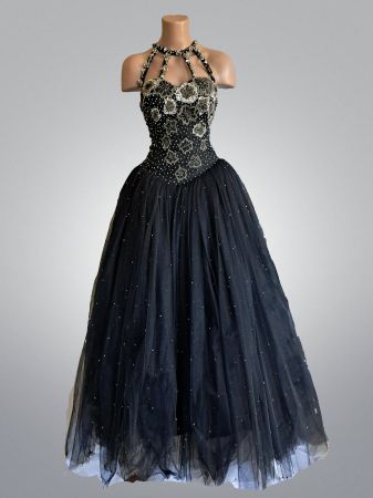 Brautkleid schwarz Ballkleid Gr. S Unikat Designerkleid