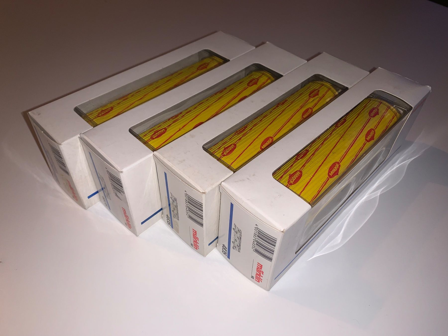 Märklin Modellini di ferrovie: 4 Stk. Märklin Maggie Güterwagen der SBB CFF FFS – Usato da Luzern venduto da FRT93 8