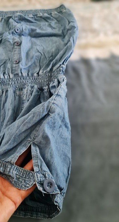 Tute: Denim Jumpsuit, leichter Stoff Onepiece Einteiler Combishort – Nuovo (secondo la descrizione) da Hüttwilen venduto da pinti55 2