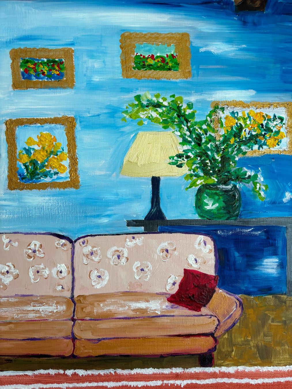 Gemälde: Gemütliches Wohnzimmer - Ölbild auf Leinwand – Neu (gemäss Beschreibung) aus Cham von Felha 8