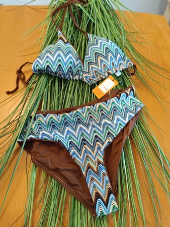 Bikini im Missoni-Stil, Grösse M/L (IT 50), Braun/bunt