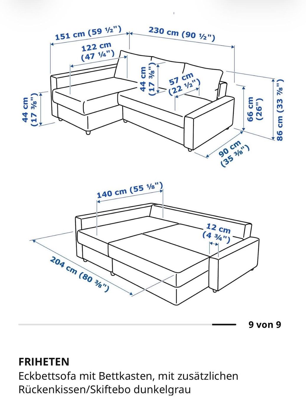 Ikea Sofas: IKEA FRIHETEN Eckbettsofa mit Bettkasten. – Gebraucht aus Ruggell von carant 7