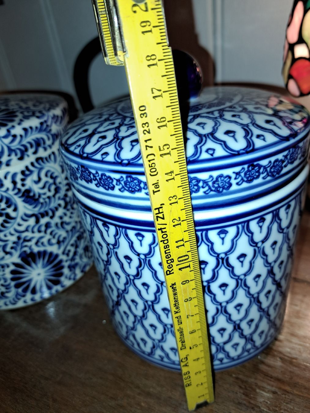 Zuccheriere: Blaue Vintage Vorratsdose mit Deckel, Keramik,  – Usato da Kölliken venduto da Upcycling-by-Mc-TAM 4
