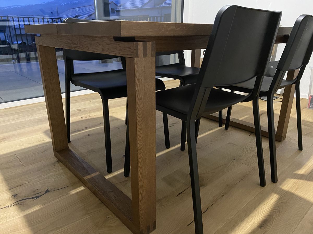 Tavoli: Table en chêne teinté brun 140x85 – Usato da Champagne venduto da Ychnaval 1