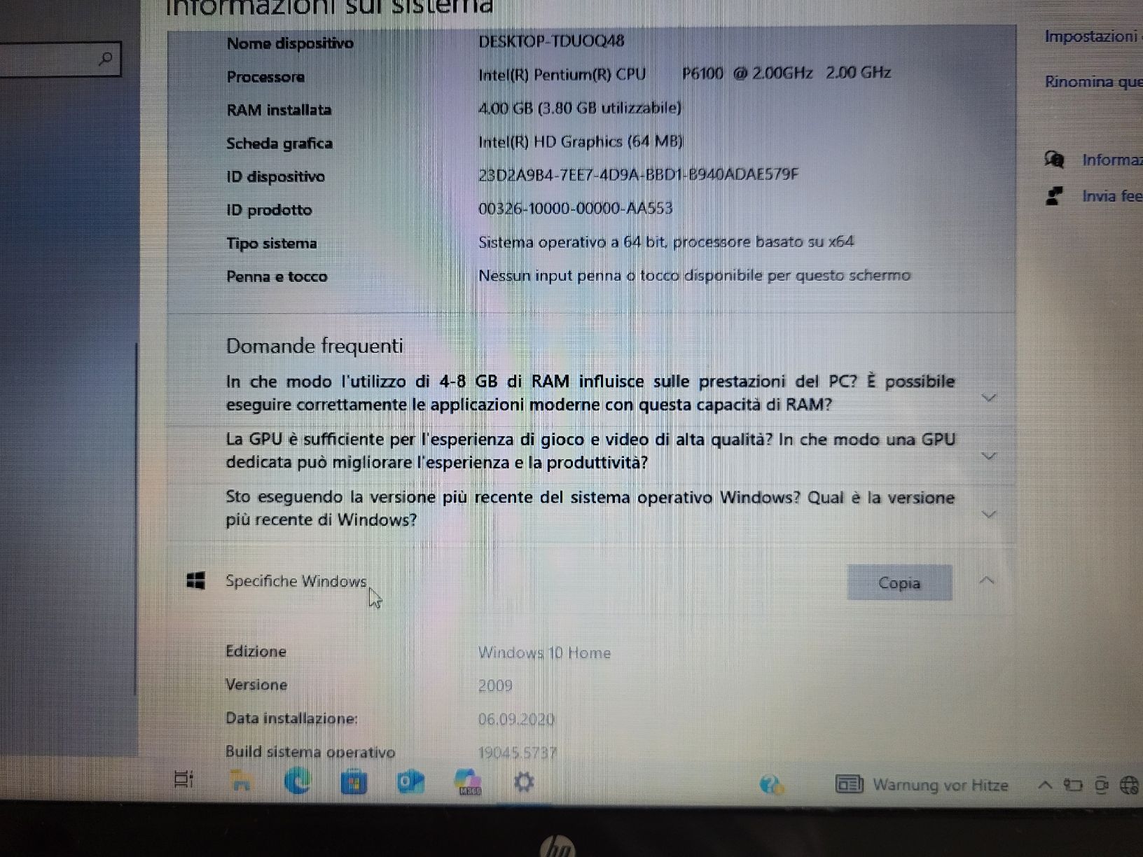 Hewlett Packard PCs: Computer Hp – D'occasion à Gerlafingen par carale256 1