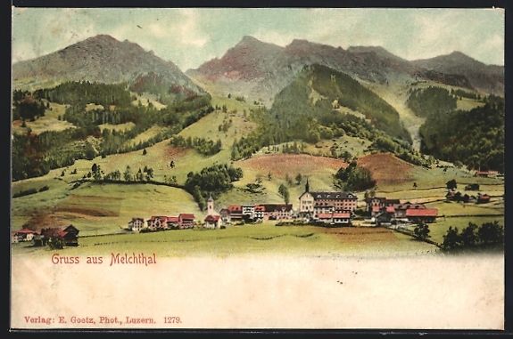 Cartoline postali: AK Melchtal, Gesamtansicht, 1901 – Usato da Berlin venduto da bartko-reher