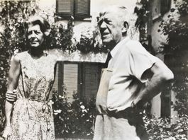 Kunst, Oskar Kokoschka und Ehefrau Olda - Fotografie