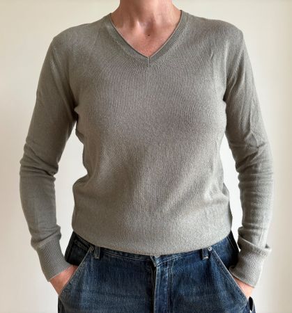 Edler Seide-Kaschmir-Pullover Gr. 40 Eukalyptus